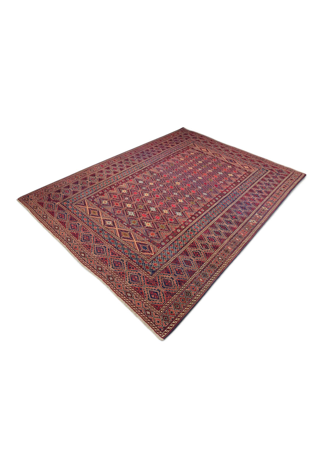 Red and ivory kilim for a living room, 3 tatami