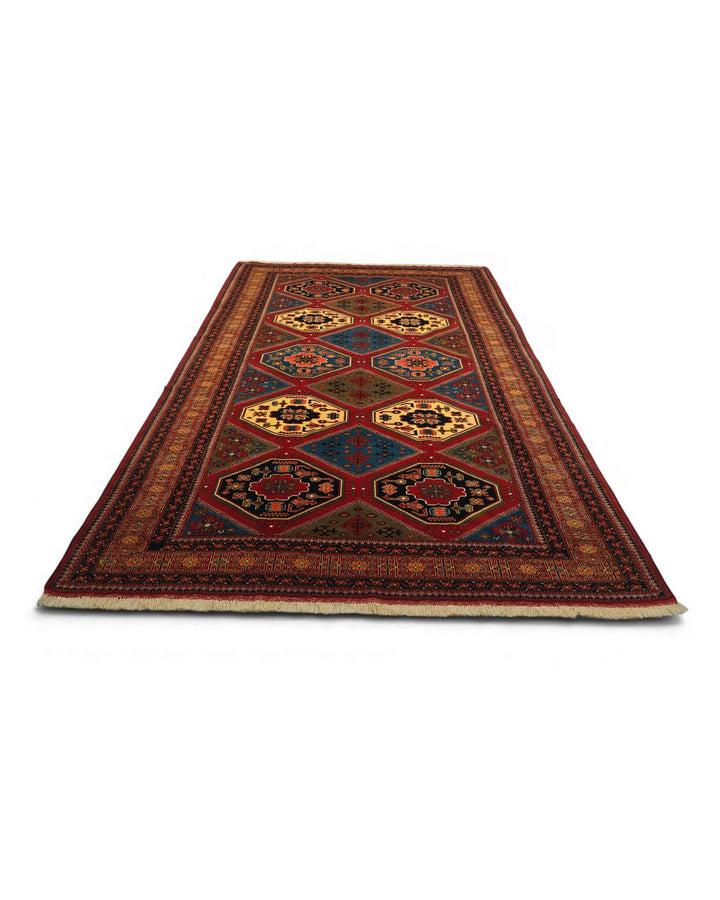 Burgundy Afghan rug 210×301cm, about 4.5 tatami living room