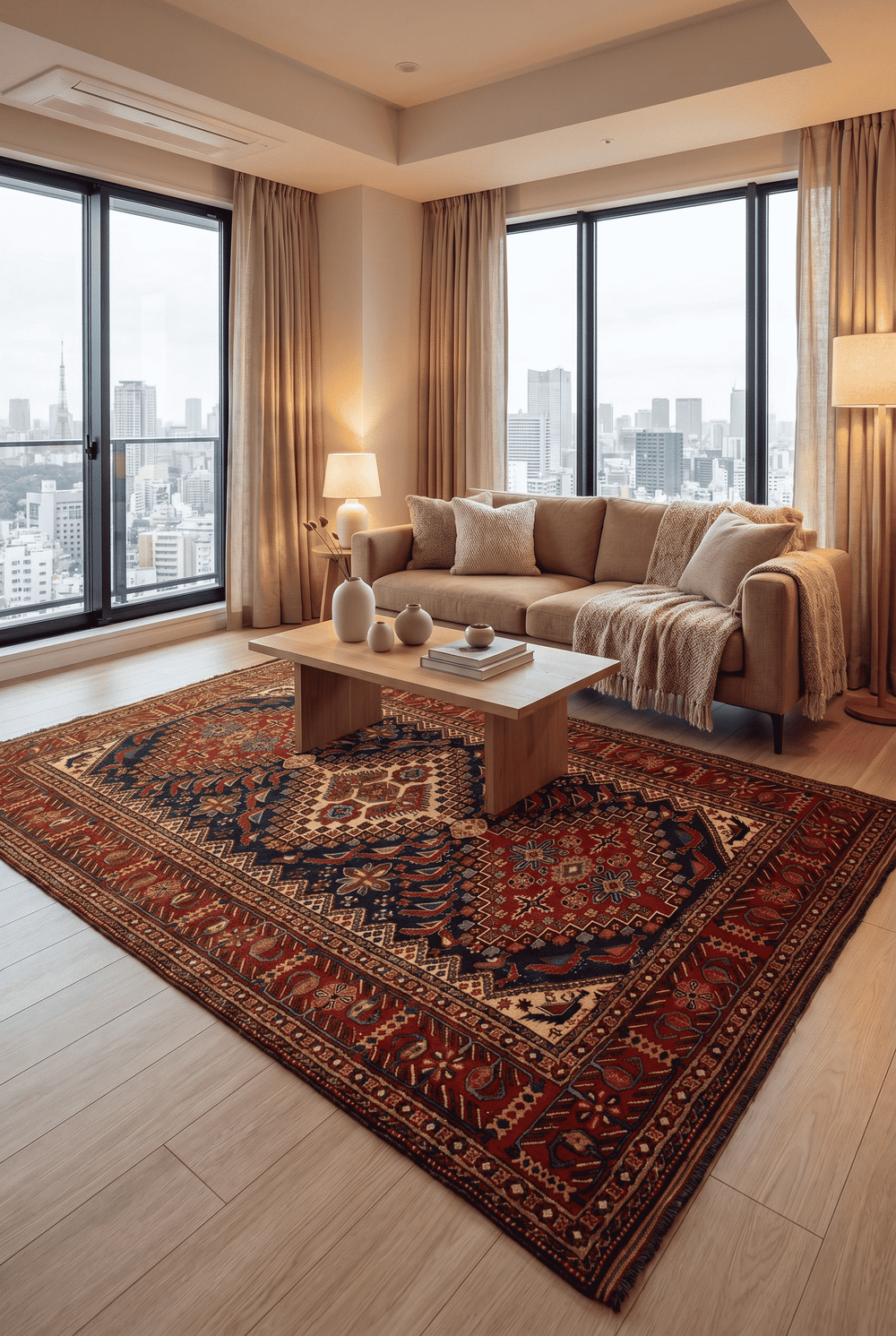 Caucasian medallion design in indigo on Afghan Sherwan rug