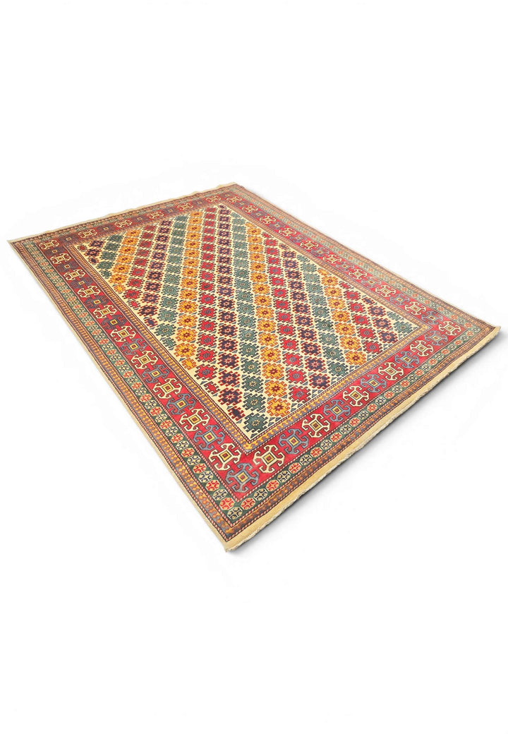 Multicolour diamond lattice rug for a bedroom, 161×221cm