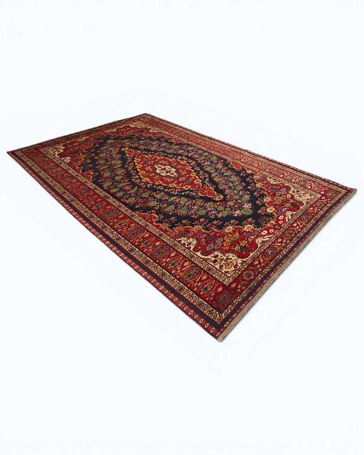 Navy red Kashan Afghan Sherwan rug, Afghanistan craftsmanship