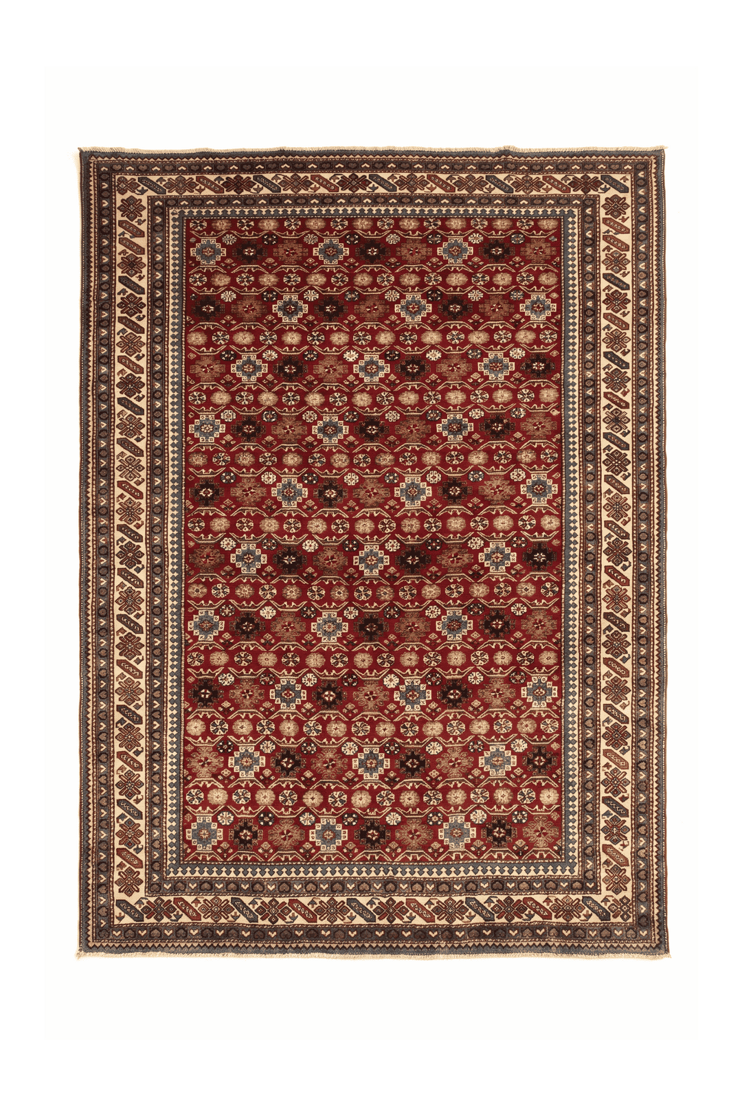 Red Shirvan all-over Afghan Sherwan rug, 166×205cm, about 2 tatami