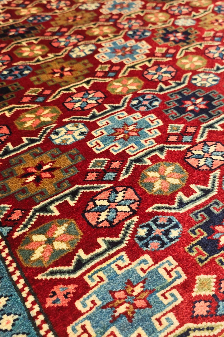 Shirvan all-over design in red on Afghan Sherwan wool rug