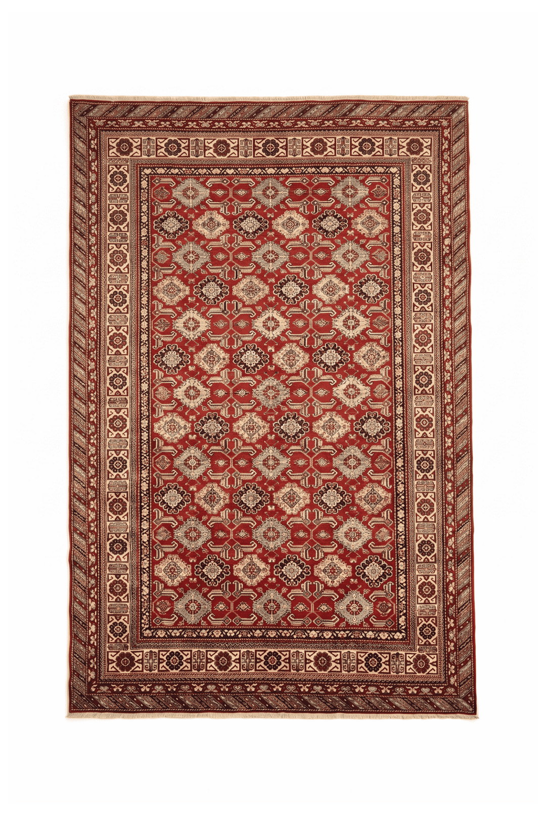 Red Shirvan gül lattice Afghan Sherwan rug, 215×302cm, about 4.5 tatami