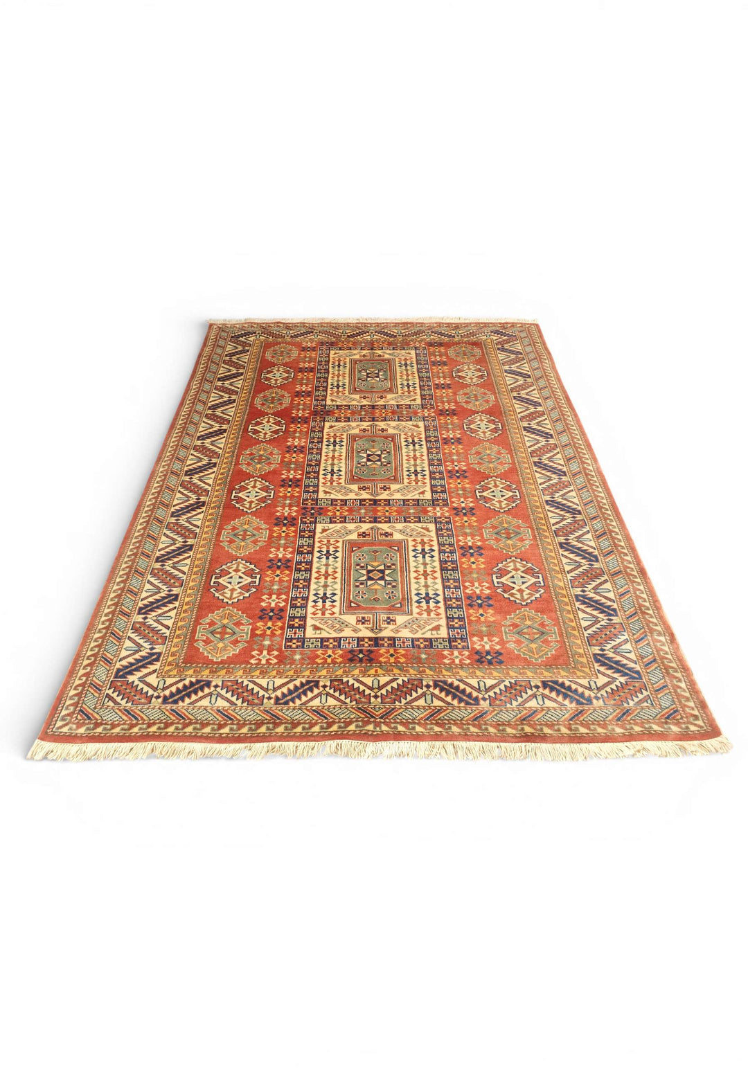 One-of-a-kind multicolour tribal medallion Afghan Sherwan rug