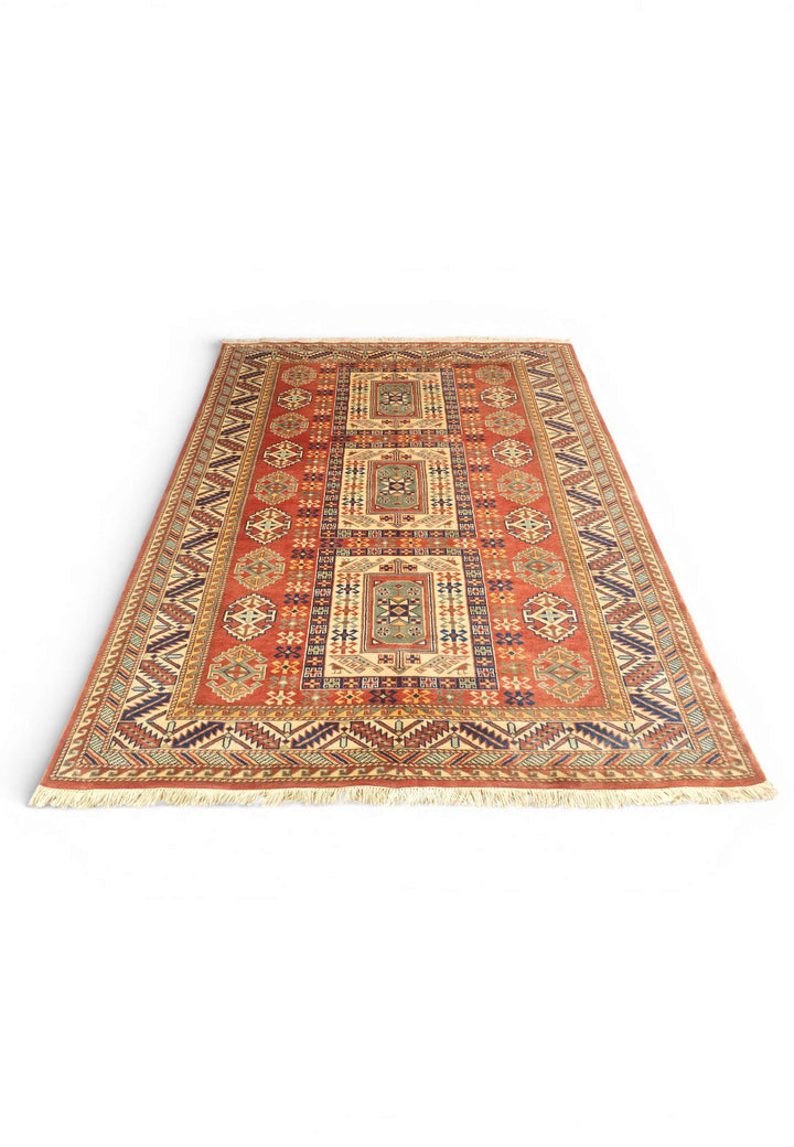 One-of-a-kind multicolour tribal medallion Afghan Sherwan rug
