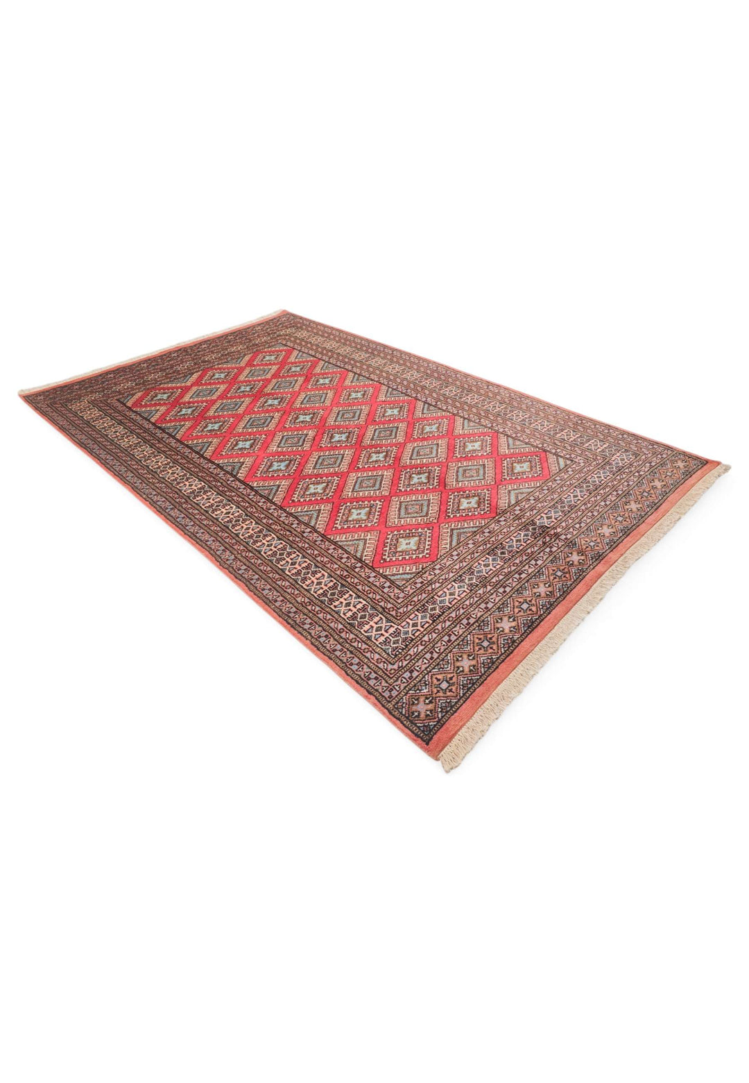 Crimson and salmon lattice rug for a bedroom, 2 tatami