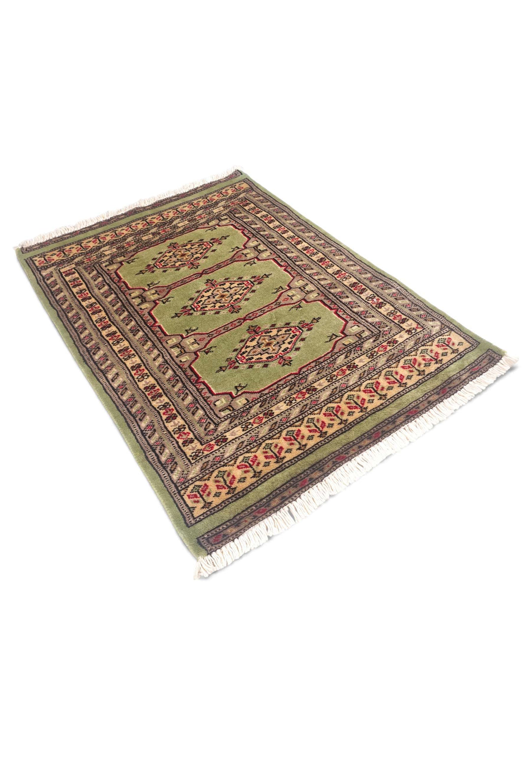 Olive green Kazak rug 64×88cm, entrance mat size