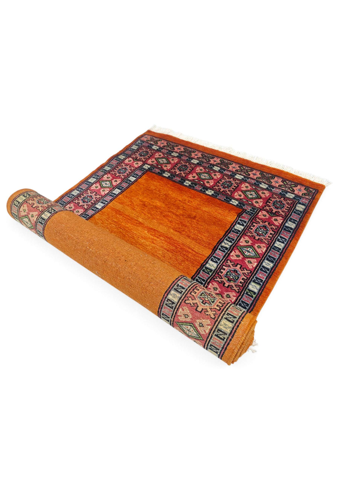 Saffron and rose minimal runner for a hallway, 78×219cm
