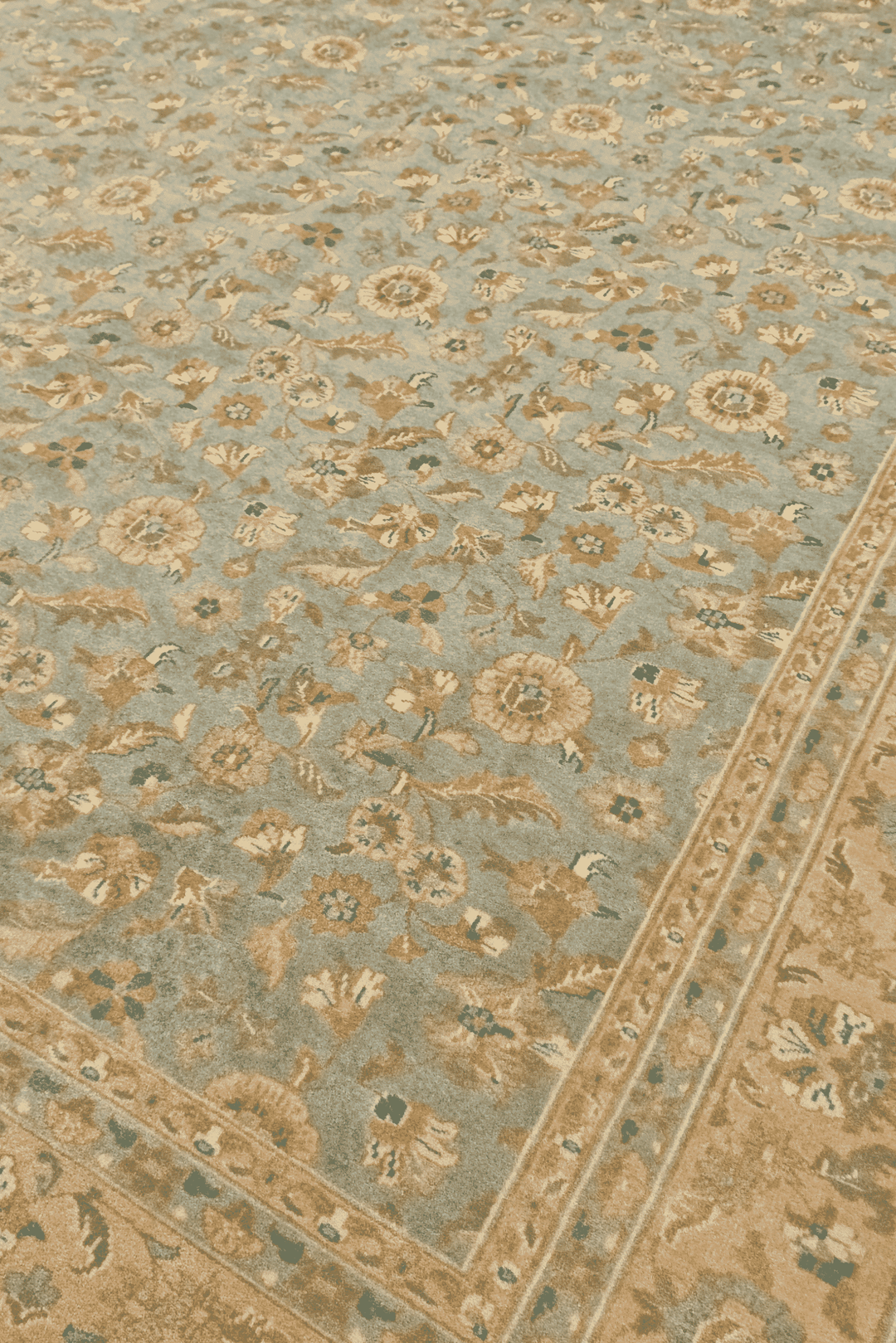 Afshan all-over floral detail in sage green and gold