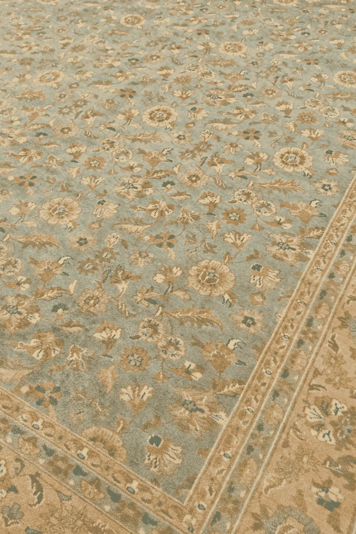 Afshan all-over floral detail in sage green and gold