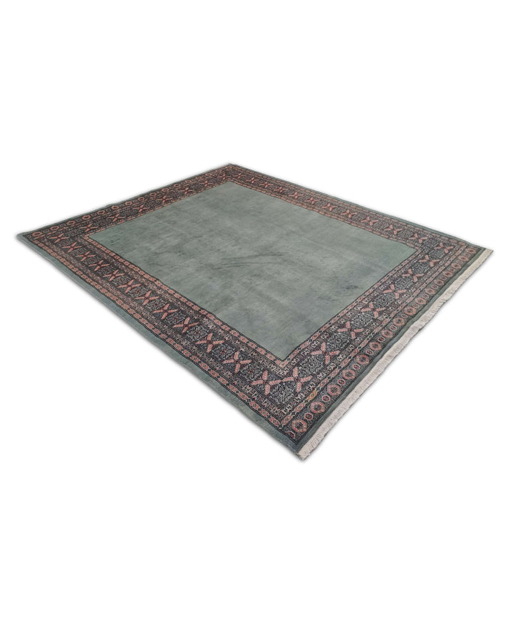 Sage green Bokhara rug 199×236cm, Pakistani craftsmanship