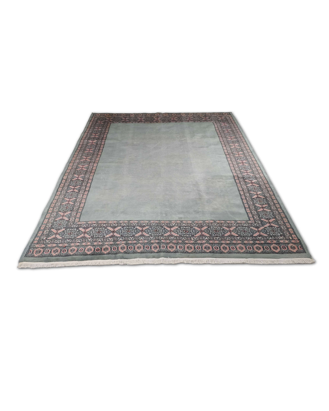 Sage green and rose minimal rug for a living room, 3 tatami