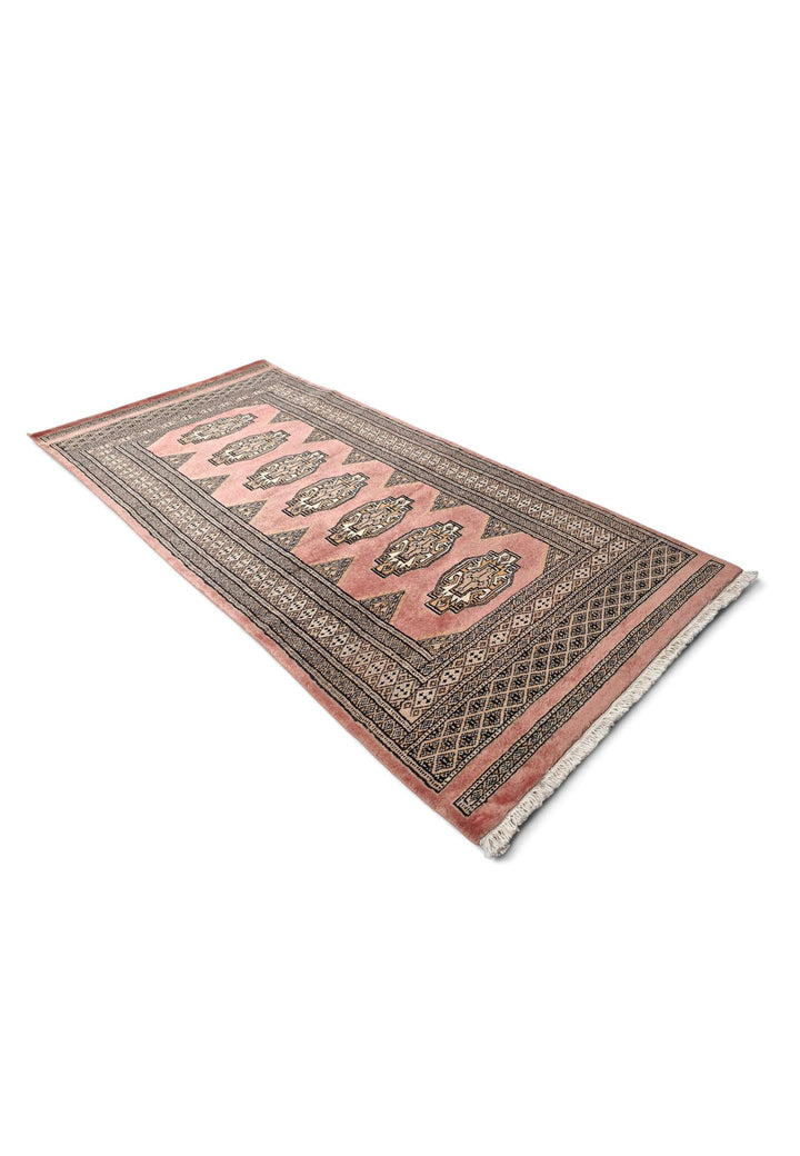 Terracotta Yamoud wool rug 69×149cm, hand-knotted craftsmanship