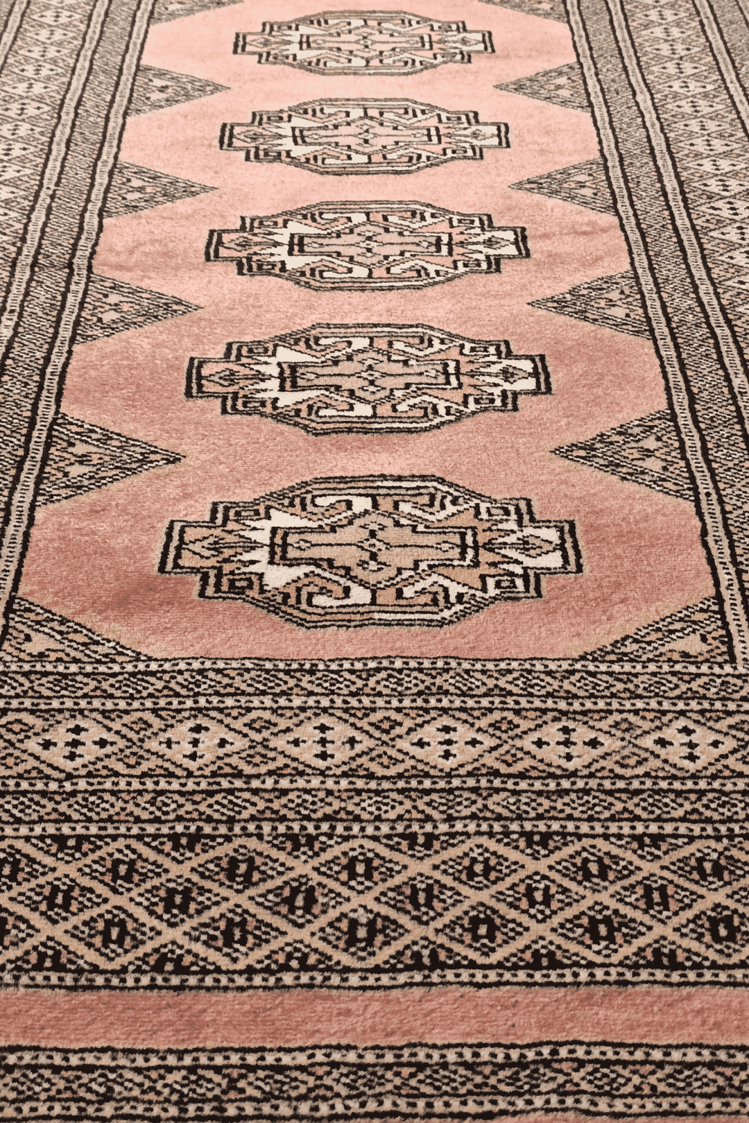 One-of-a-kind terracotta and beige Yamoud entrance mat