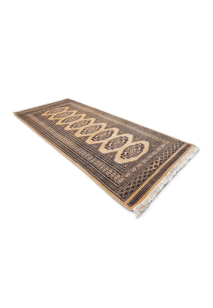 Wheat gold and beige Yamoud rug for an entrance, 70×158cm