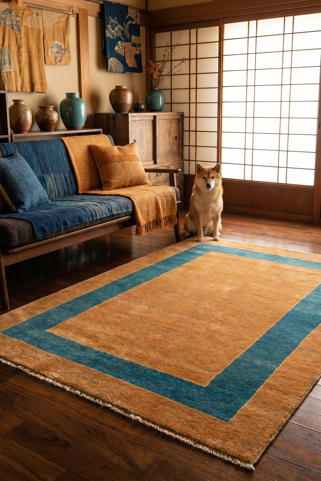 Peacock Gabbeh, Hand-Knotted Afghan Wool Rug