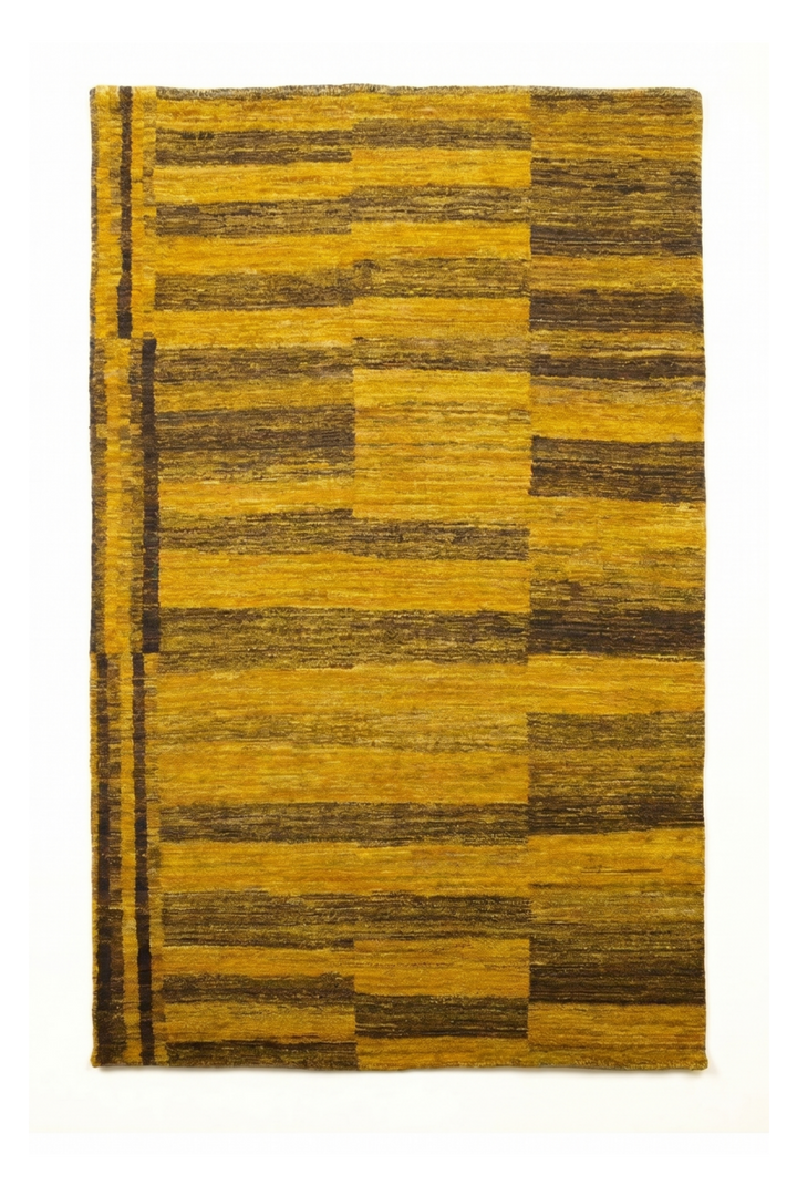 Mustard Gabbeh, Hand-Knotted Afghan Wool Rug