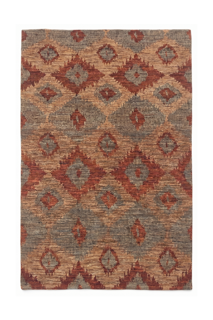 Sienna Ikat Gabbeh, Hand-Knotted Afghan Wool Rug