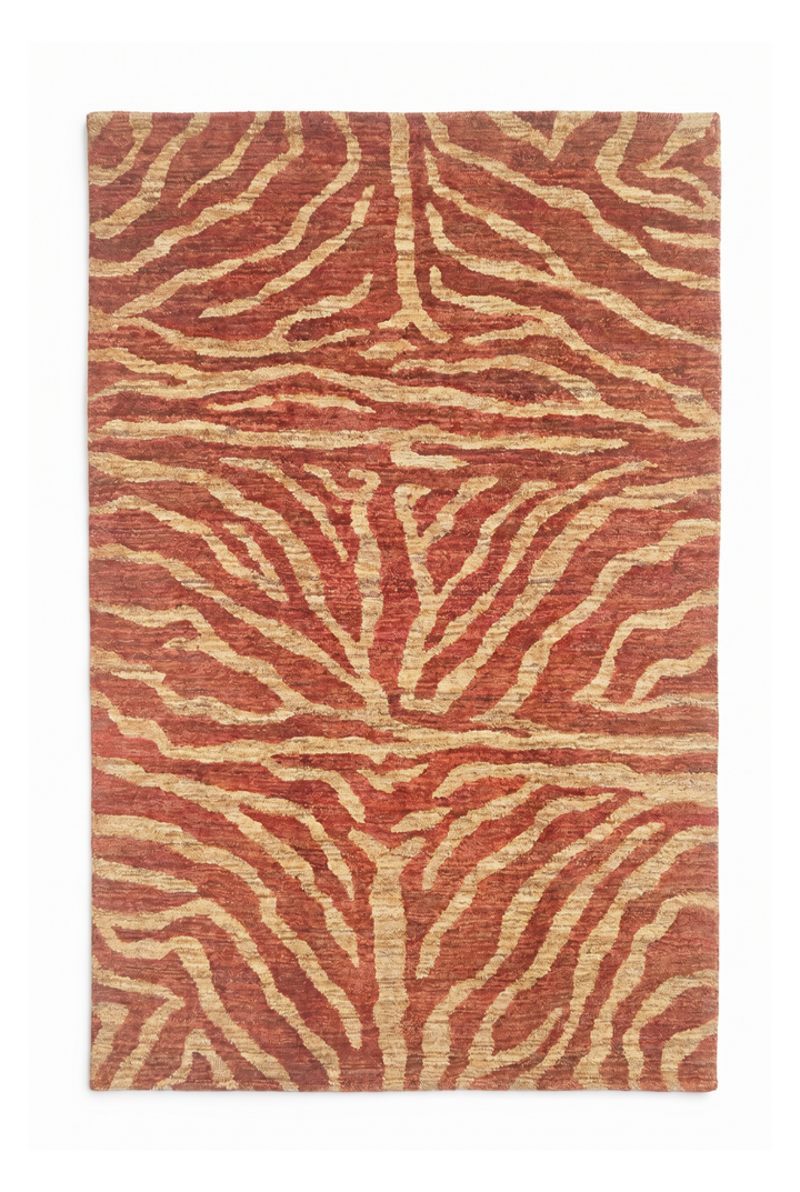 Terracotta Gabbeh, Hand-Knotted Afghan Wool Rug