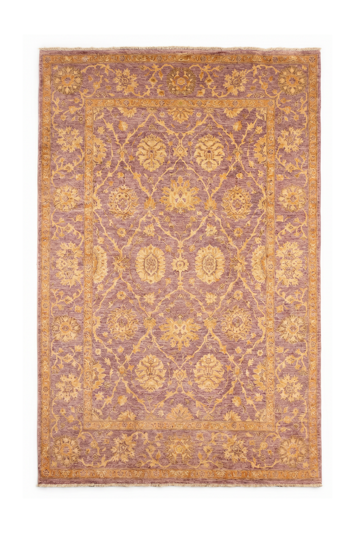 Mauve Gabbeh, Hand-Knotted Afghan Wool &amp; Silk Rug
