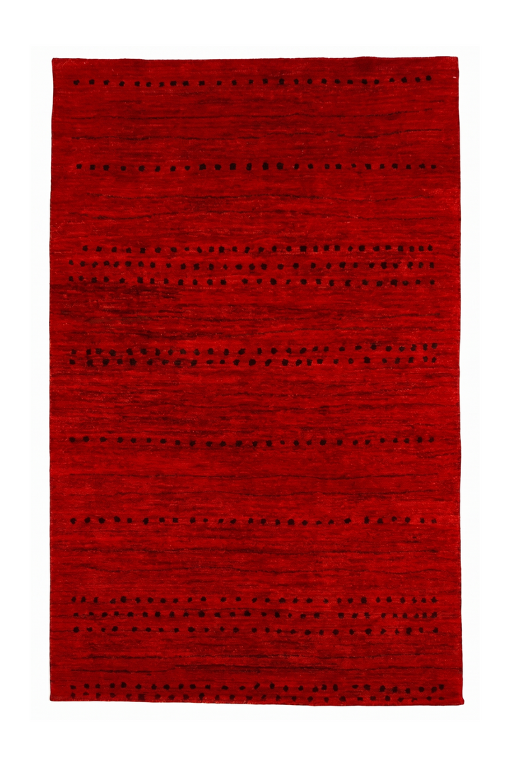 Red Gabbeh, Hand-Knotted Afghan Wool Rug