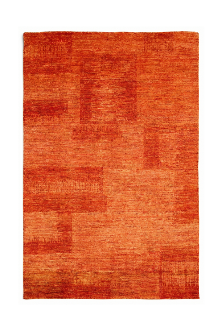 Terracotta Gabbeh, Hand-Knotted Afghan Wool Rug