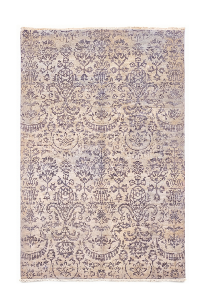 Heather Floral Gabbeh, Hand-Knotted Afghan Wool &amp; Silk Rug