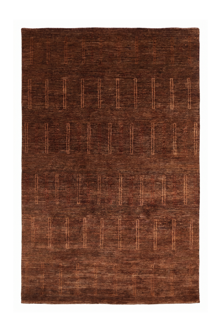 Mahogany Gabbeh, Hand-Knotted Afghan Wool Rug