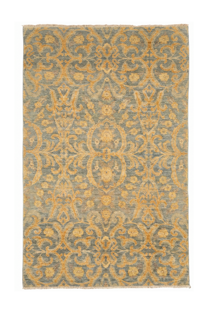 Florentine Gold Gabbeh, Hand-Knotted Afghan Wool Rug