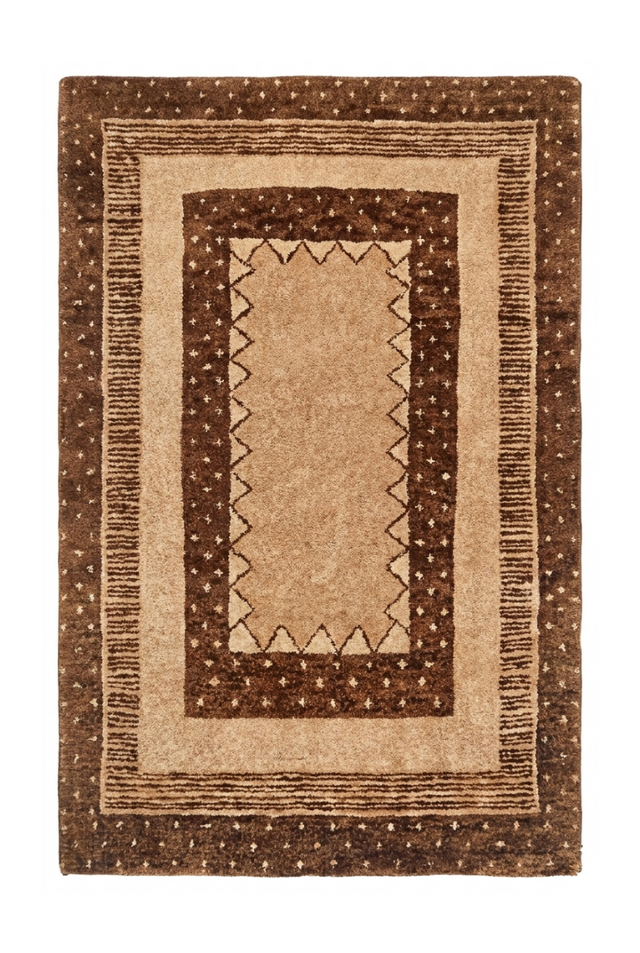 Camel &amp; Brown Gabbeh, Hand-Knotted Afghan Wool Rug