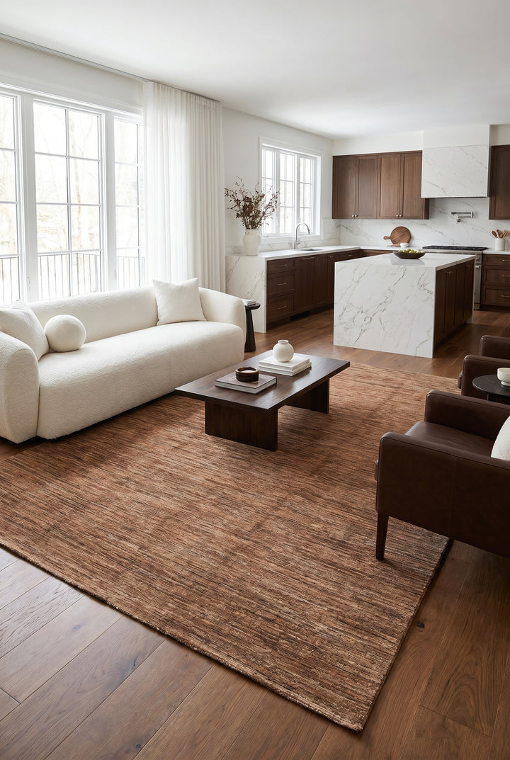 Natural Camel Plain Ghazni, Hand-Knotted Afghan Wool Rug