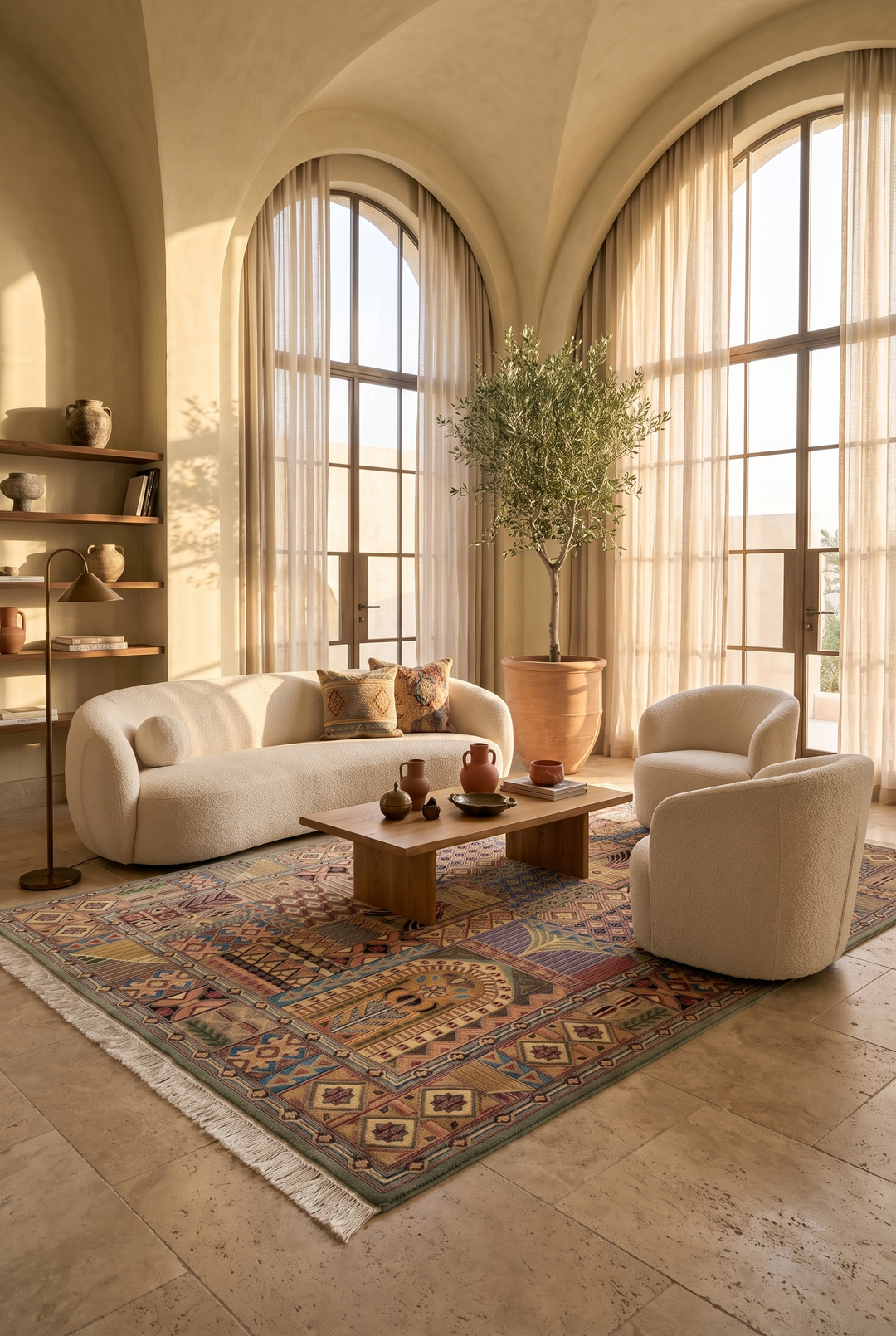 Bakhtiari Garden Panel, Hand-Knotted Pakistani Wool Rug