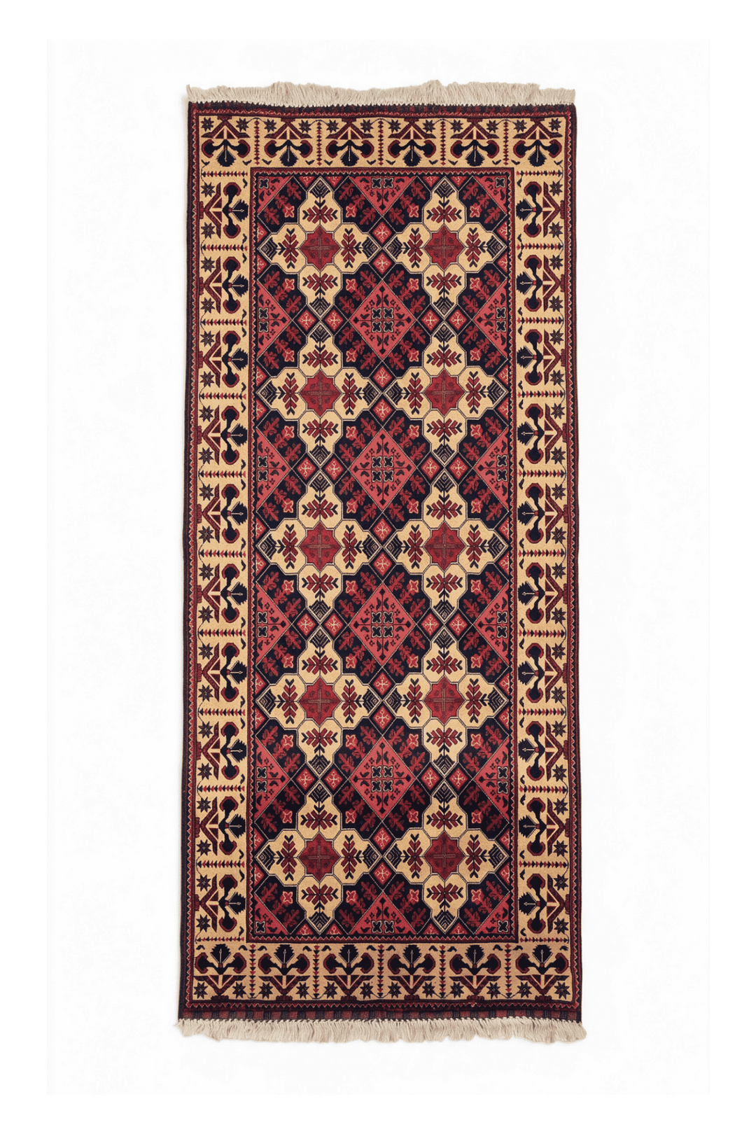 Coral and Camel Khal Mohammadi Rug, Hand-Knotted Wool