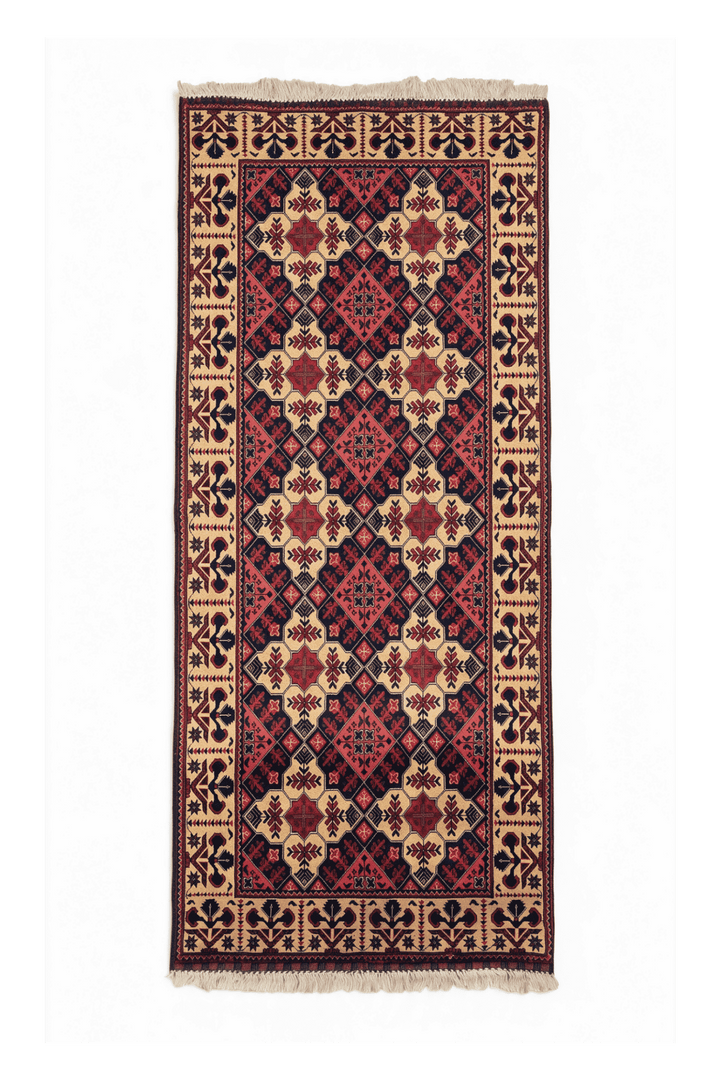 Coral and Camel Khal Mohammadi Rug, Hand-Knotted Wool
