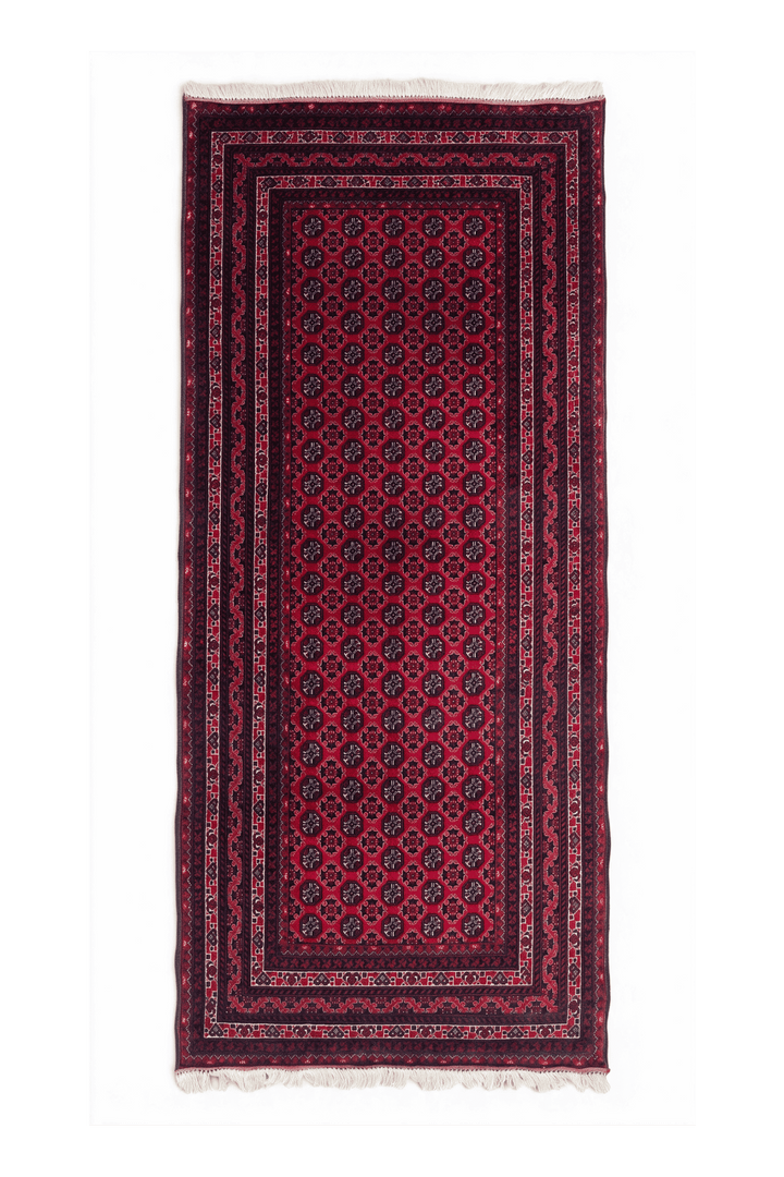 Deep Red Khal Mohammadi Rug, Hand-Knotted Wool