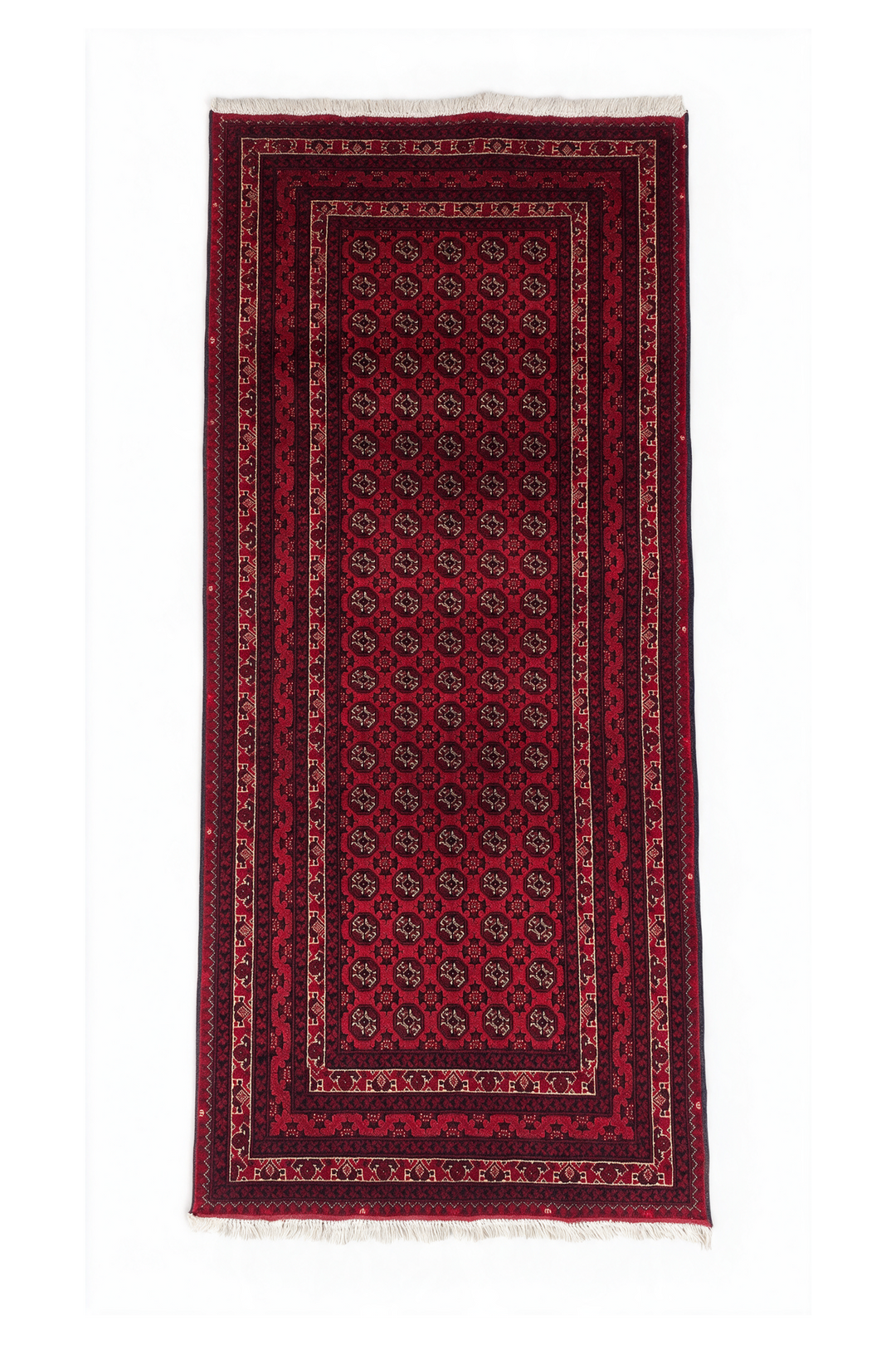 Deep Red Turkmen Gül Khan Muhammadi Rug, Hand-Knotted Wool