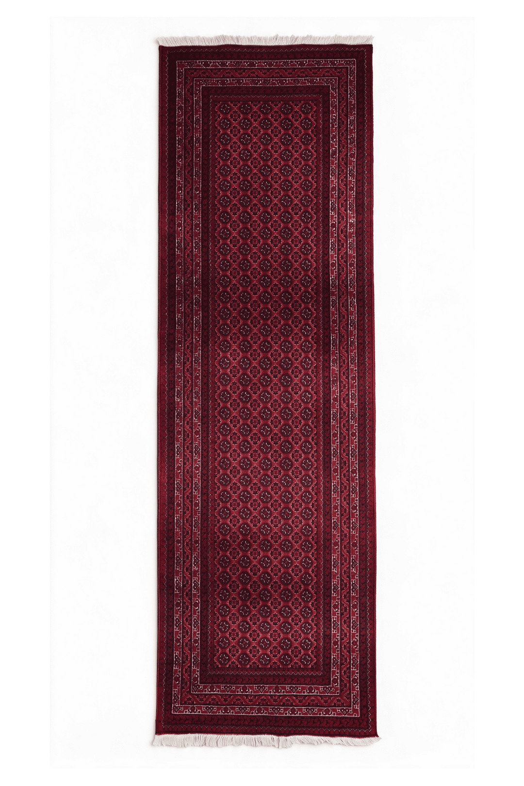 Deep Red Turkmen Gül Khal Mohammadi Runner, Hand-Knotted Wool