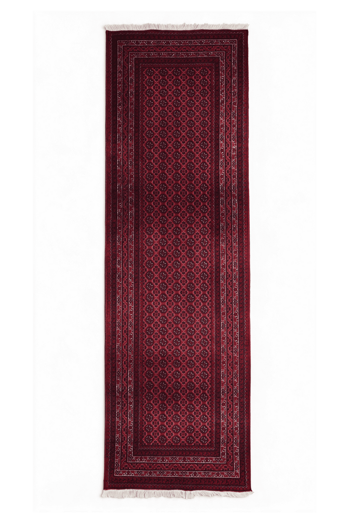 Deep Red Turkmen Gül Khal Mohammadi Runner, Hand-Knotted Wool