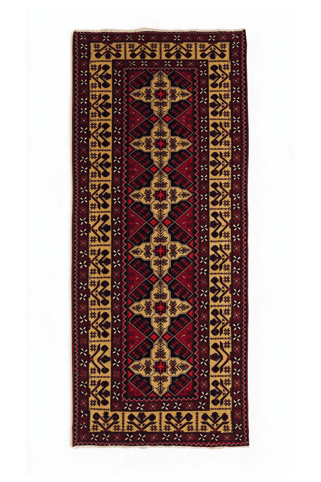 Red and Gold Khal Mohammadi Rug, Hand-Knotted Wool