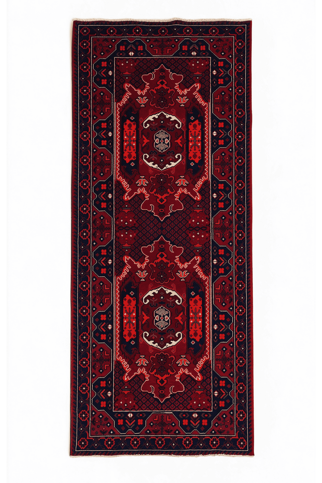 Deep Madder and Navy Khal Mohammadi Rug, Hand-Knotted Wool