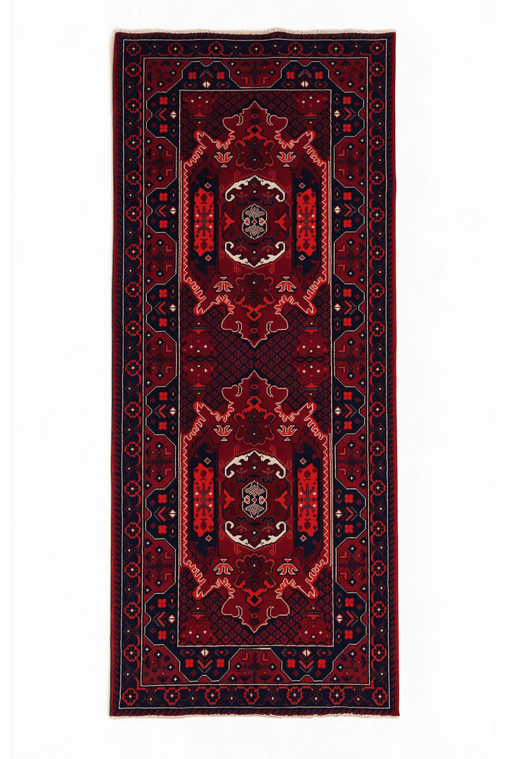 Deep Madder and Navy Khal Mohammadi Rug, Hand-Knotted Wool