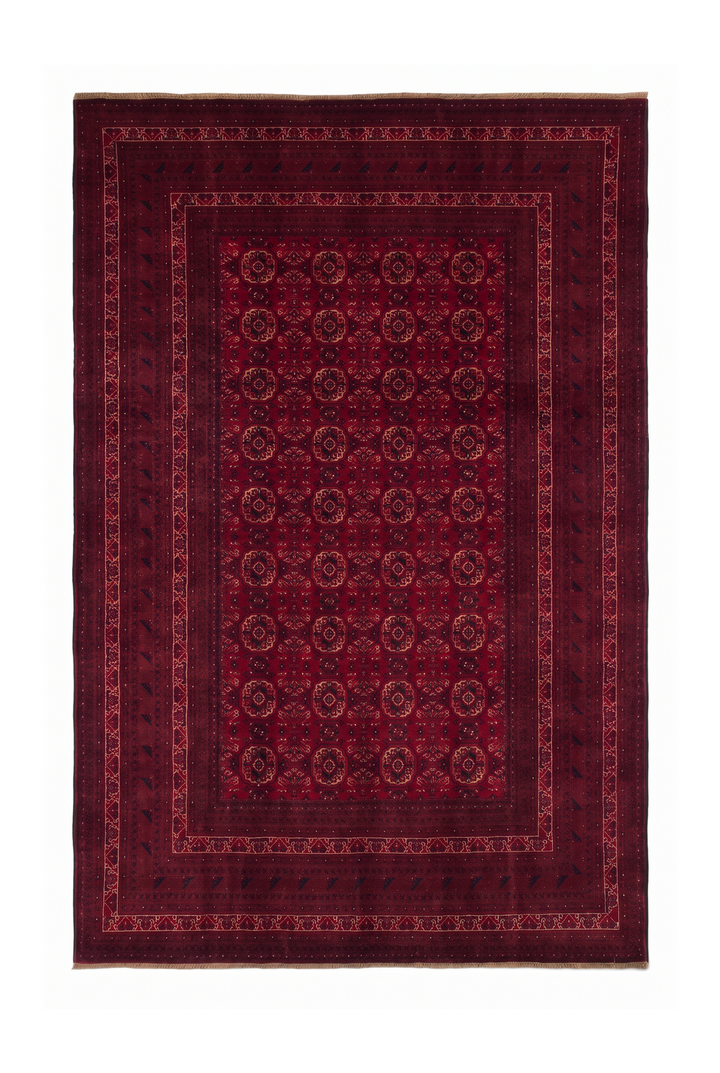 Wine Red Turkmen Gül Khal Mohammadi Rug, Hand-Knotted Wool