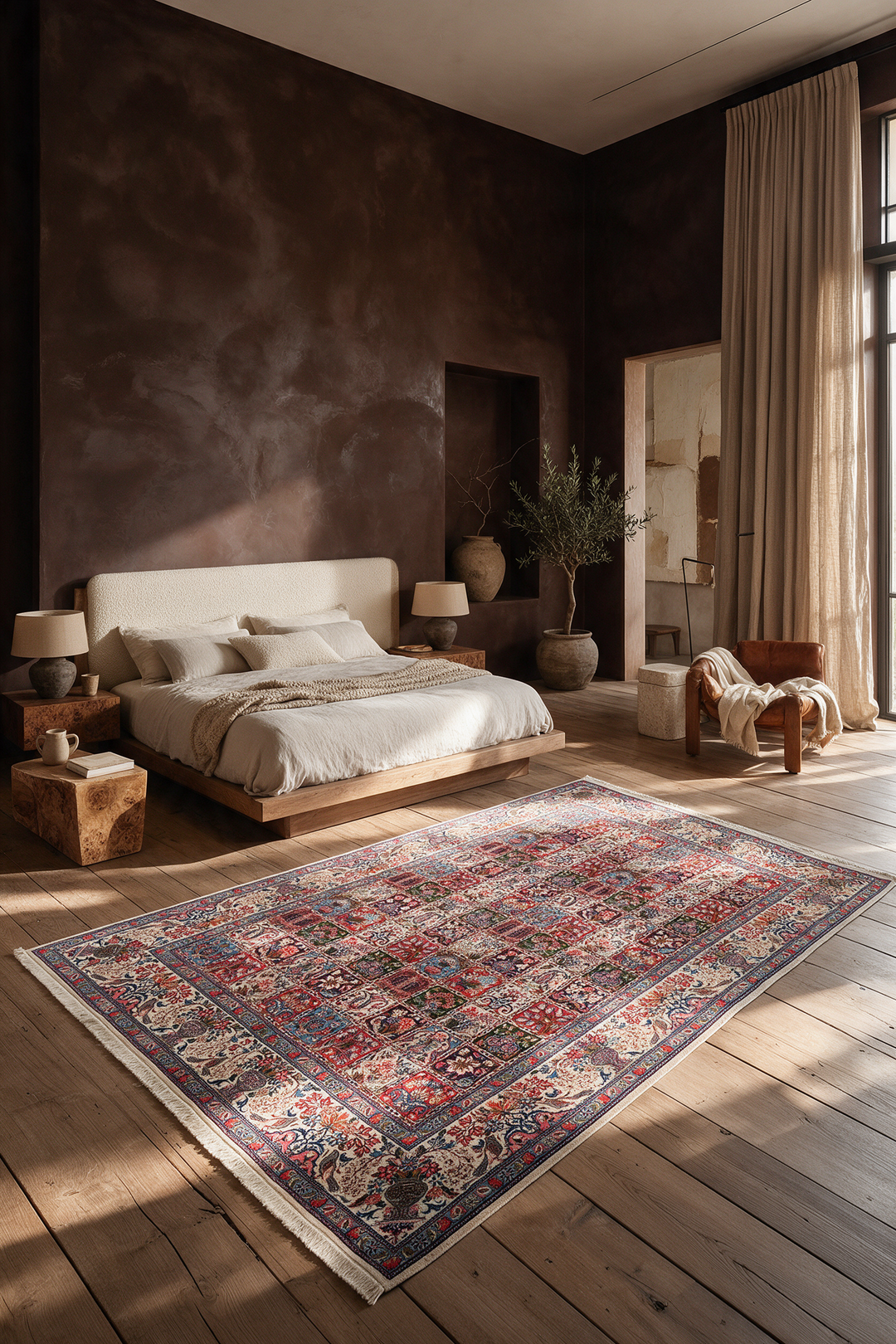 Four Seasons Garden Panel Sabzevar, Hand-Knotted Wool Rug