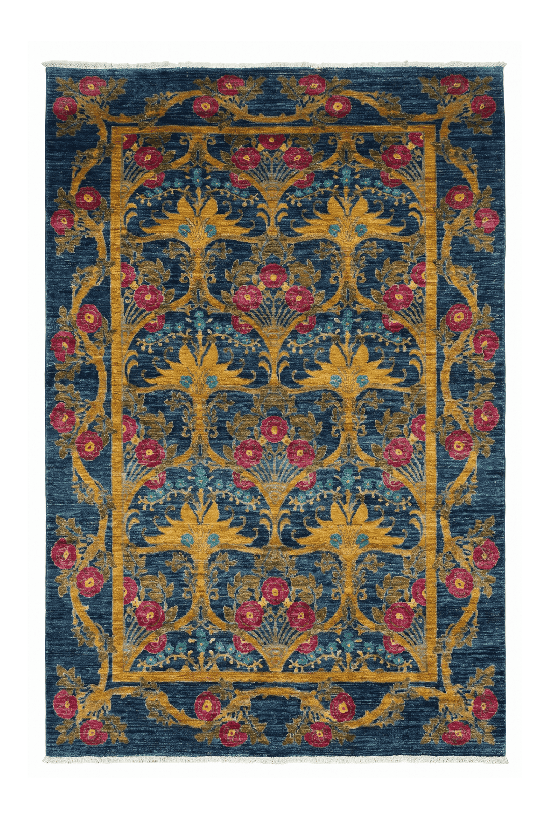 Navy Blue Floral Vine Ghazni