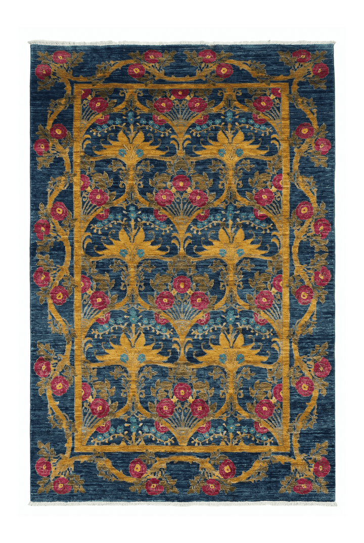 Navy Blue Floral Vine Ghazni