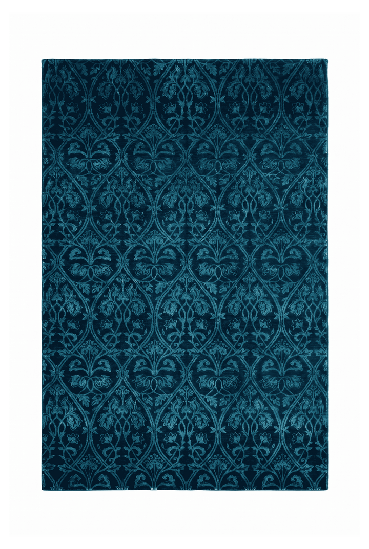 Teal Blue Floral Ghazni