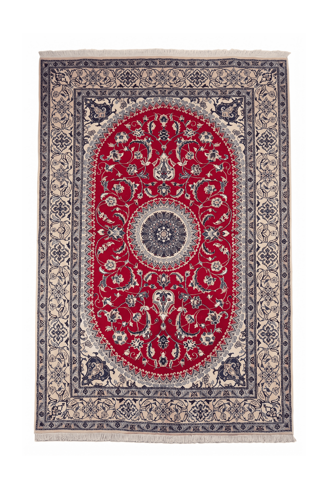 Bright Red Oval Nain