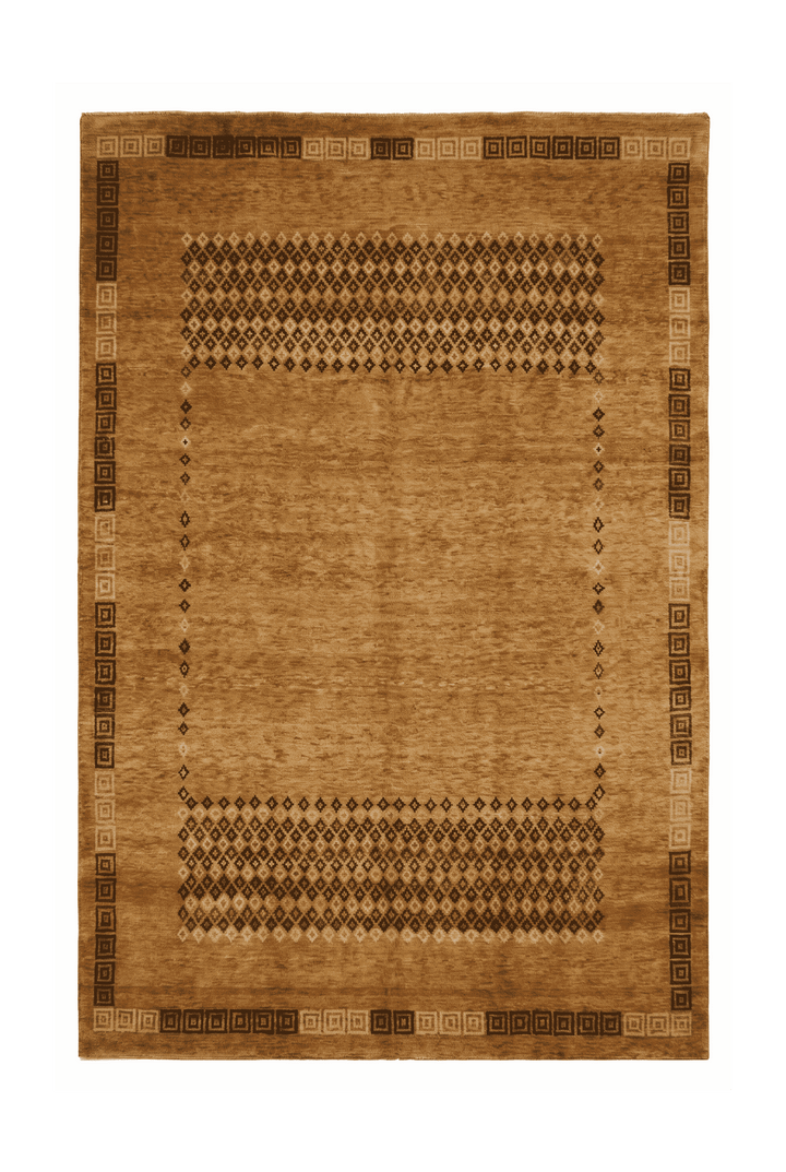 Amber and brown diamond frame Loribaf rug, 170×235cm, 2 tatami