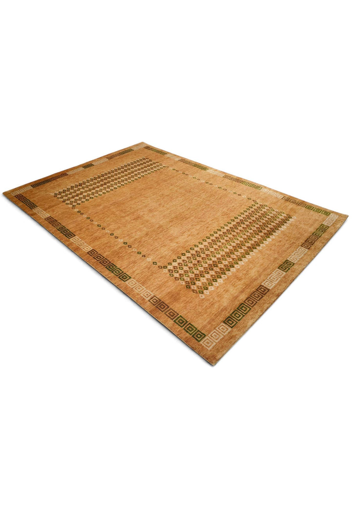 Amber brown Loribaf rug 170×235cm, minimal design
